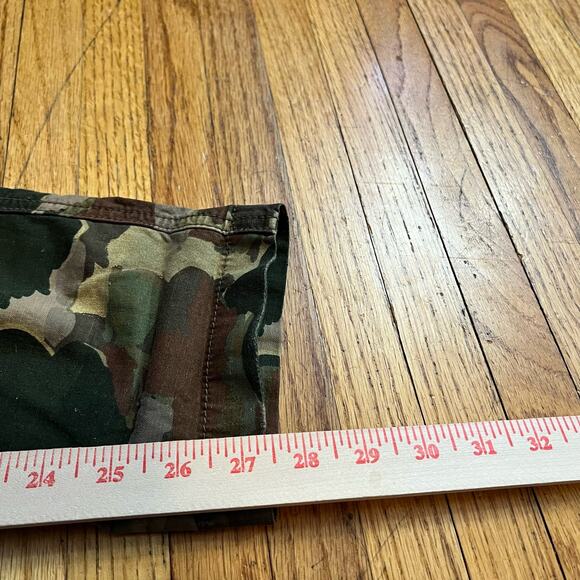 Anthropologie Pants Womens 25 Camo Linen Blend Cargo Pocket Green - Picture 11 of 12